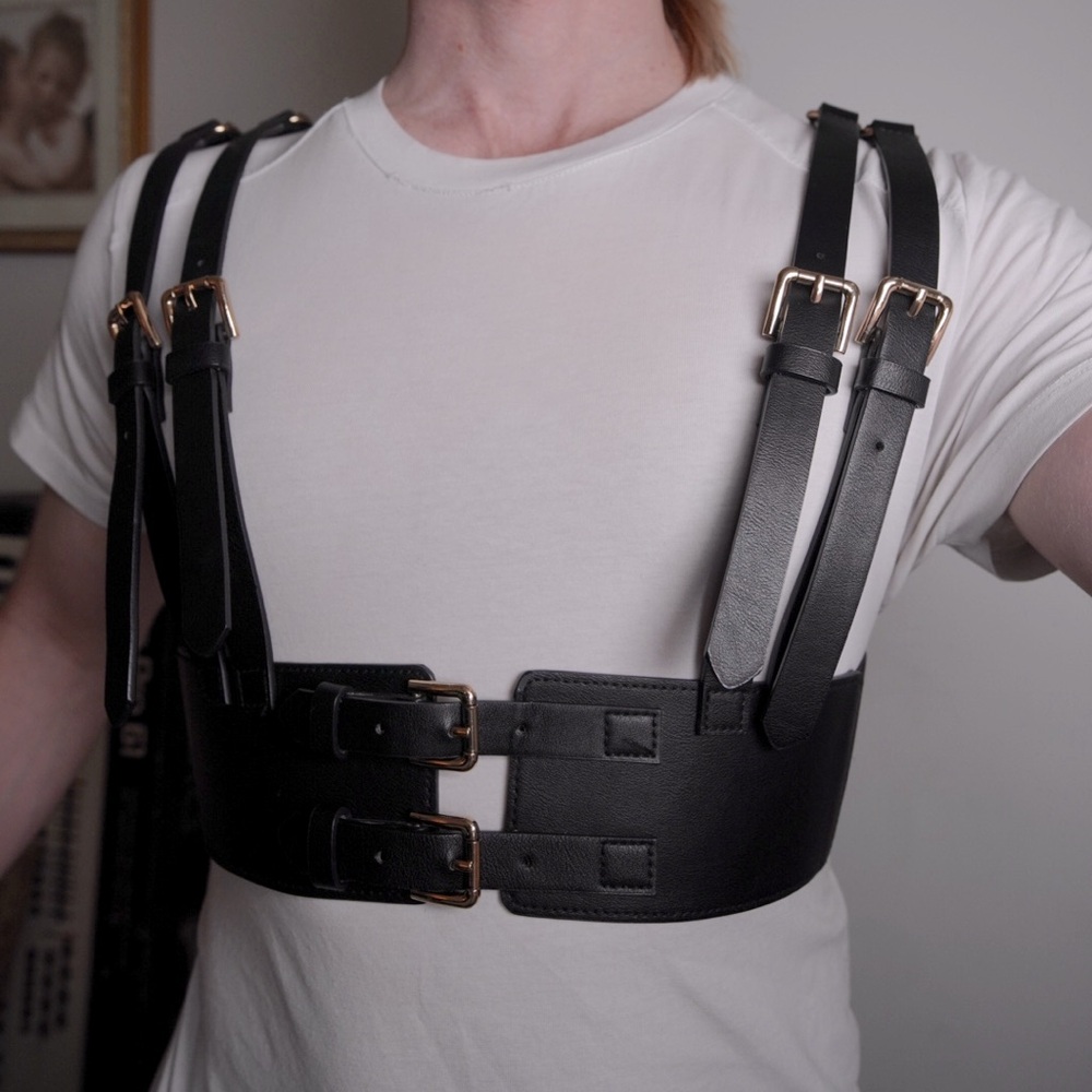 Harness faux leather men